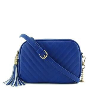 2878 Simple Shoulder Crossbody Bag With Metal Chain Strap And Tassel Top